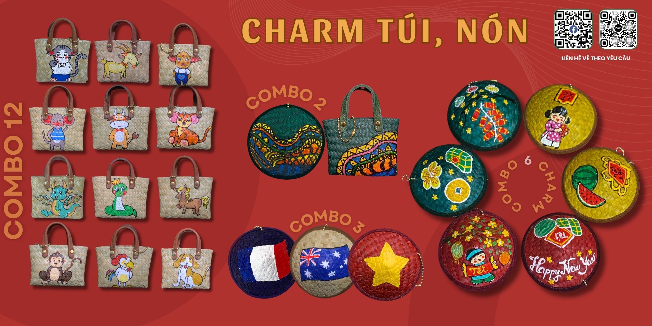 Charm cỏ bàng thủ công