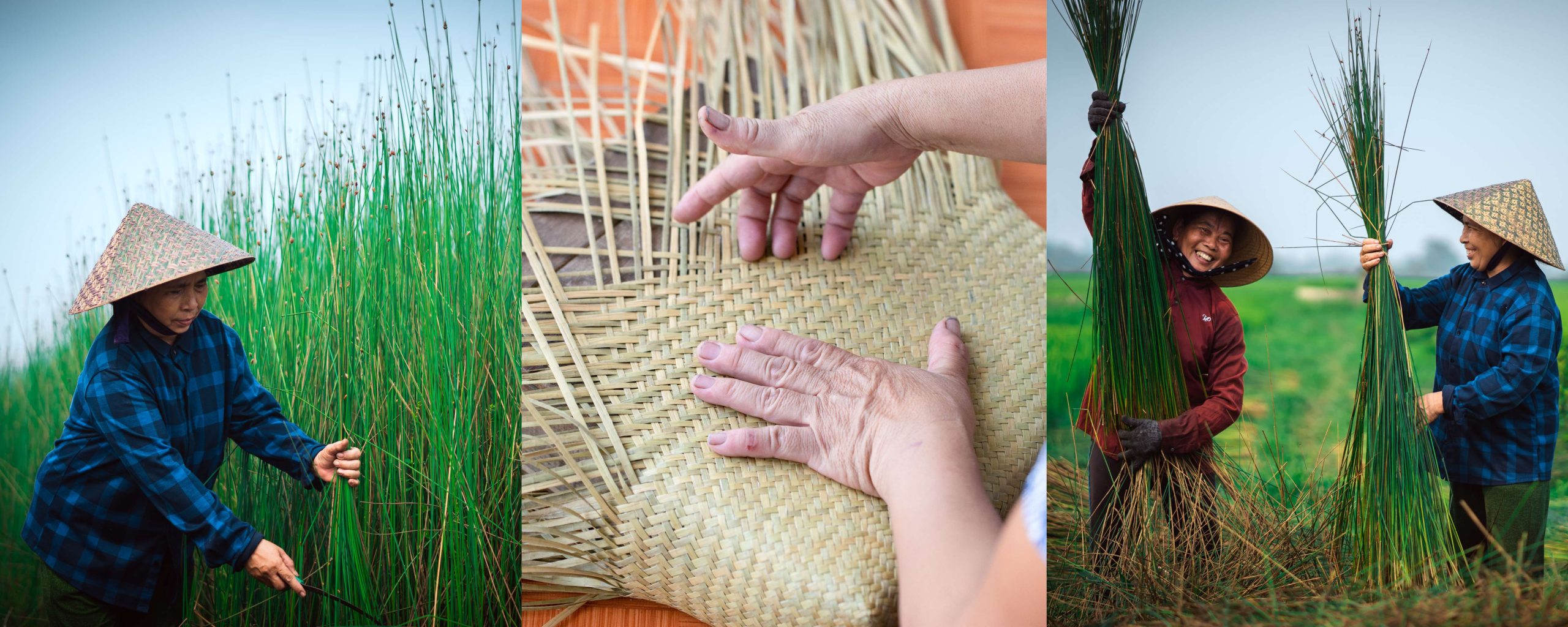 artisan making handmade grass charms